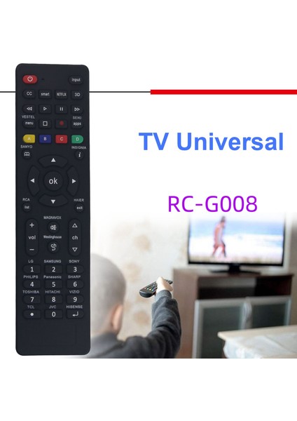 Evrensel Uzaktan Kumanda RC-G008 Magnavox Westınghouse LCD Tv Akıllı Uzaktan Kumanda Için Tv Uzaktan Kumandasının Değiştirilmesi (Yurt Dışından)