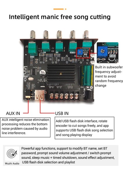 ZK-MT21S 2X50W+100W 2.1 Kanal Subwoofer Dijital Güç Amplifikatörü Kartı Aux 12V 24V Ses Stereo Bluetooth 5.1 Bas (Yurt Dışından) fırsatları