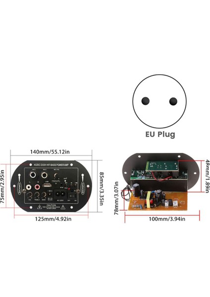 12V 24V Bluetooth Amplifikatör Kurulu 30-120W Hifi Çift Mikrofon Arayüzü Araba Subwoofer Amplifikatör Modülü (Ab Tak) (Yurt Dışından)