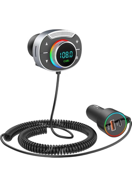 Araba Bluetooth 5.0 Fm Verici Pd 30W Qc3.0 Hızlı Şarj Cihazı Kablosuz Eller Serbest Ses Alıcısı Mp3 Müzik Çalar (Yurt Dışından)