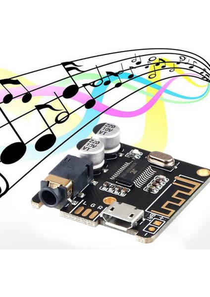 Bt5.0 Ses Alıcısı + Aux Ses Kablosu Kiti Mp3 Bluetooth Dekoder Kayıpsız Araba Hoparlör Ses Amplifikatör Devre Kartı Modülü (Yurt Dışından)