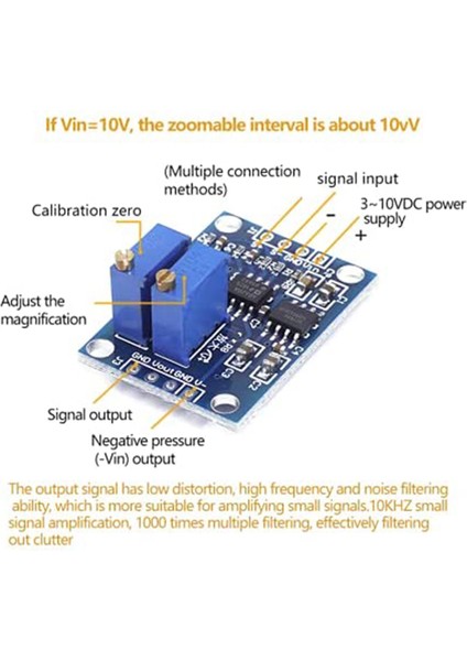 3-12V Dc Yüksek Hassasiyetli Düşük Ofset AD620 Mikrovolt Voltaj Amplifikatör Modülü Küçük Sinyal Enstrümantasyon Amplifikatör Kartı (Yurt Dışından)