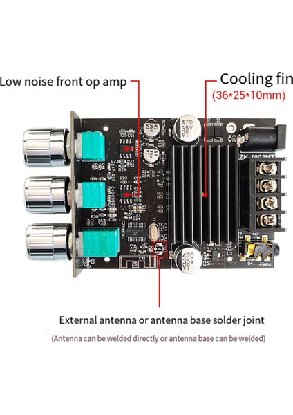 ZK-1002MT 5.0 Bluetooth Güç Amplifikatörü Kurulu 100W Kanal Amplifikatör Kartı Ses Kutusu Için Kısa Devre Koruması ile (Yurt Dışından)