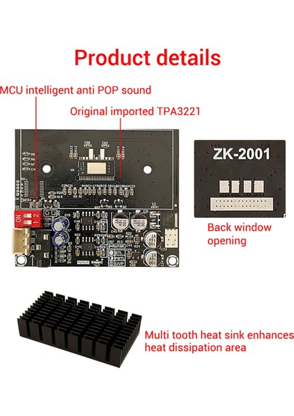 ZK-2001 TPA3221 100WX2 Çift Kanallı Saf Arka Sahne Dijital Amplifikatör Kartı 200W Amp Köprülü Mono Subwoofer Hoparlör (Yurt Dışından) indirimleri