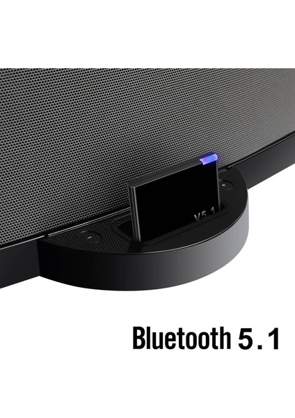 I-Wave 30 Pin Bluetooth 5.1 Ses Alıcısı Müzik Mini Kablosuz Adaptör iPhone Ipod 30PIN Jack Analog Hoparlör (Yurt Dışından)