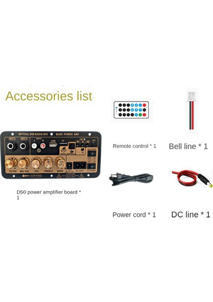 D50 Amplifikatör Kurulu Optik Ses Bluetooth Amp USB Fm Radyo Tf Çalar Dıy Derin Bas Hoparlörü Ev Araba Için-Abd Tak (Yurt Dışından) modelleri
