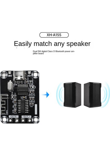 PAM8403 Dijital Bluetooth Amplifikatör Kartı DC5V Mini Kasa Type-C Güçlendirilmiş 5W USB Amplifikatör Kartı Modülü (Yurt Dışından)