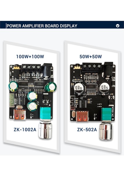 ZK-502A Mini Bluetooth 5.1 DC9-24V Ses Dijital Güç Amplifikatörü Kart Modülü 2.1 Kanal 2.0 Stereo 50WX2 Amp Kartı (Yurt Dışından) fırsatları