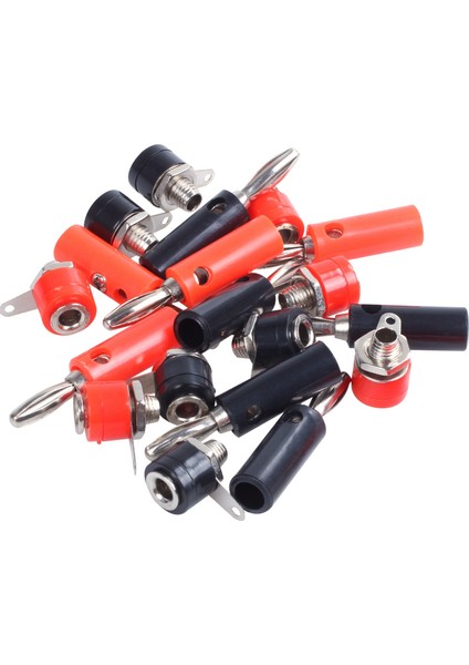 4mm 10 Adet Banana Fiş ve 10 Adet Banana Soket (Siyah ve Kırmızı) Jak Konnektörleri (Yurt Dışından) fiyatları