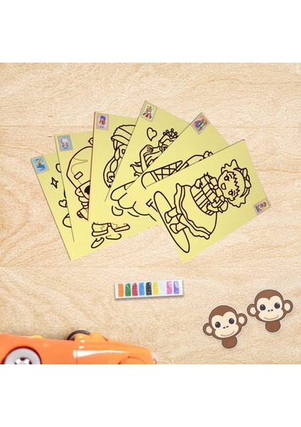 Renkli Kum Boyama Seti - 20 Adet A4 Ebadında fiyatları