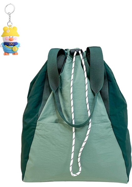 Okul Çantası Büyük Kapasiteli Ipli Manşetli Sırt Çantası El Çantası Kadın Gündelik Basit Çok Fonksiyonlu Omuz Çantası (Yurt Dışından)