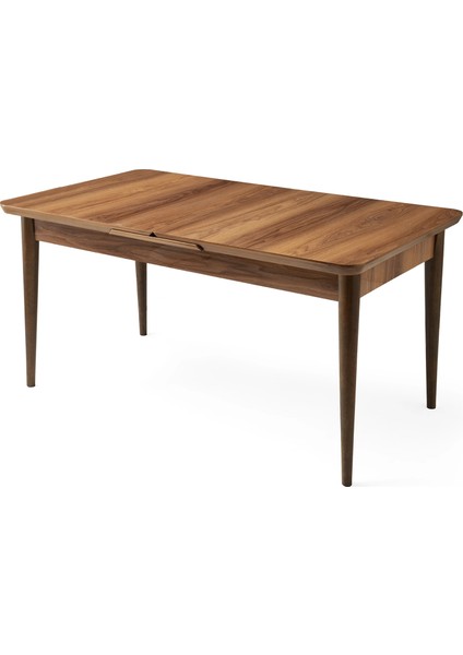 Kelebek Ahşap Salon Yemek Masa Sandalye Takımı 4 Fulya Sandalyeli Ceviz Ortadan Açılır Büyüyen 70 x 120 cm