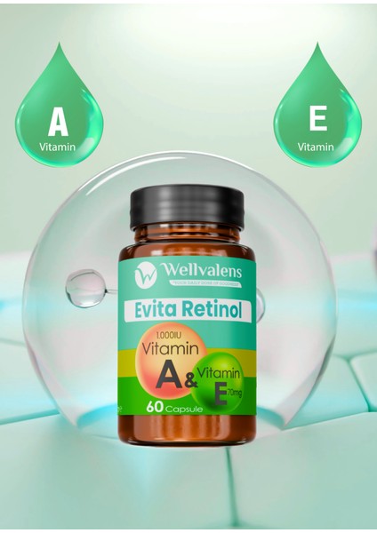 Evita Retinol A ve E Kapsülleri - Cilt ve Antioksidan Desteği | 60 Kapsül
