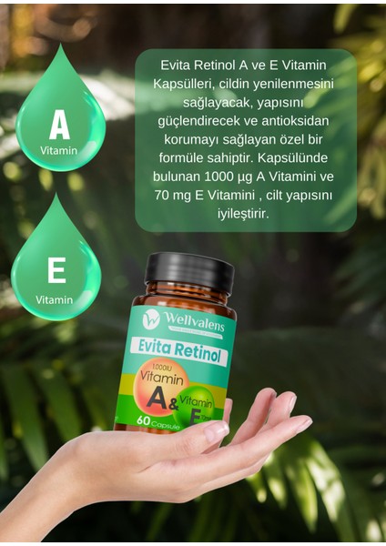 Evita Retinol A ve E Kapsülleri - Cilt ve Antioksidan Desteği | 60 Kapsül