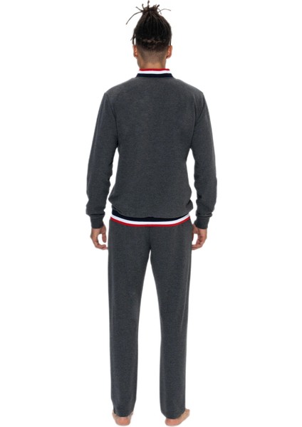Erkek Antrasit Melanj Pijama Takım 18922 modelleri