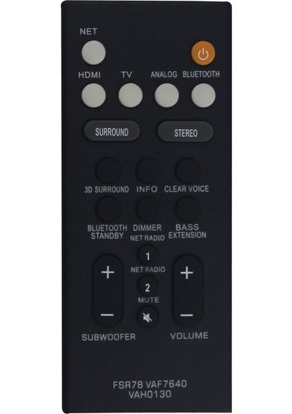 Uzaktan Kumanda Yedek FSR78 VAF7640 Yamaha Ses Çubuğu Hoparlörü ATS-1080 YAS-108 ATS1080 YAS108 (Yurt Dışından)