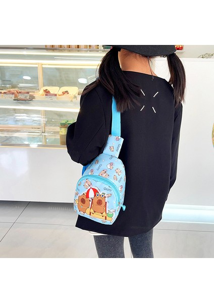 Sevimli Karikatür Çocuk Çantası Erkek Çocuk Çantası Göğüs Çantası Anaokulu Küçük Kız Dışarı Crossbody Çanta (Yurt Dışından)