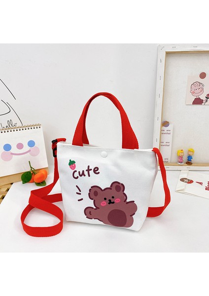 Yeni Ins Kanvas Çanta 2023 Sıcak Kore Versiyonu Rahat Çocuk Çantaları Omuz Çapraz Askılı Çanta (Yurt Dışından)