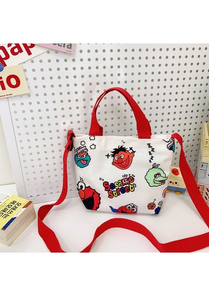 Yeni Ins Kanvas Çanta 2023 Sıcak Kore Versiyonu Rahat Çocuk Çantaları Omuz Çapraz Askılı Çanta (Yurt Dışından)