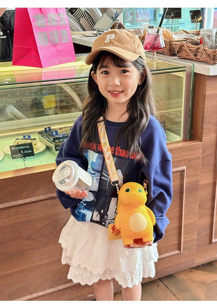 Yeni Silikon Süt Ejderha Bebek Çantası Sevimli Yakışıklı Omuz Çantası Yeni Hediye Saklama Çantası Crossbody Çanta Öğrenci Gezi Çantası (Yurt Dışından)