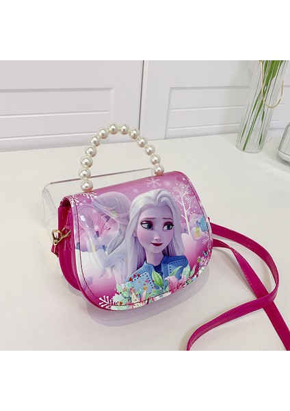 2024 Yeni Çocuk Buz ve Kar Omuz Çantası Moda Küçük Prenses Yüz Trend Dışında Aisha El Crossbody Çanta (Yurt Dışından)