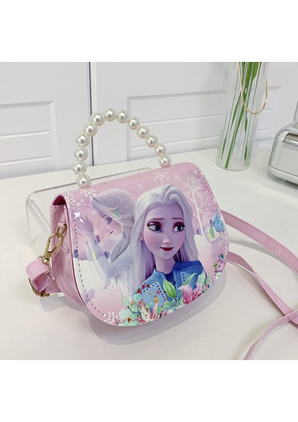 2024 Yeni Çocuk Buz ve Kar Omuz Çantası Moda Küçük Prenses Yüz Trend Dışında Aisha El Crossbody Çanta (Yurt Dışından)