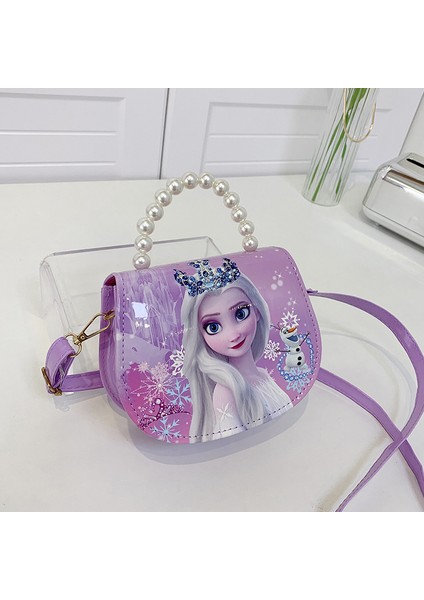 2024 Yeni Çocuk Buz ve Kar Omuz Çantası Moda Küçük Prenses Yüz Trend Dışında Aisha El Crossbody Çanta (Yurt Dışından)
