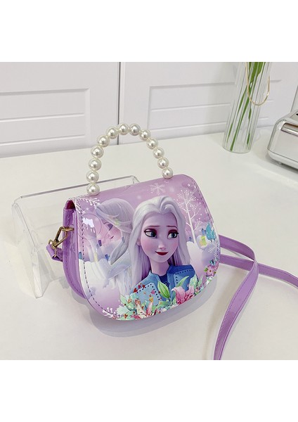 2024 Yeni Çocuk Buz ve Kar Omuz Çantası Moda Küçük Prenses Yüz Trend Dışında Aisha El Crossbody Çanta (Yurt Dışından)