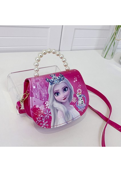 2024 Yeni Çocuk Buz ve Kar Omuz Çantası Moda Küçük Prenses Yüz Trend Dışında Aisha El Crossbody Çanta (Yurt Dışından)