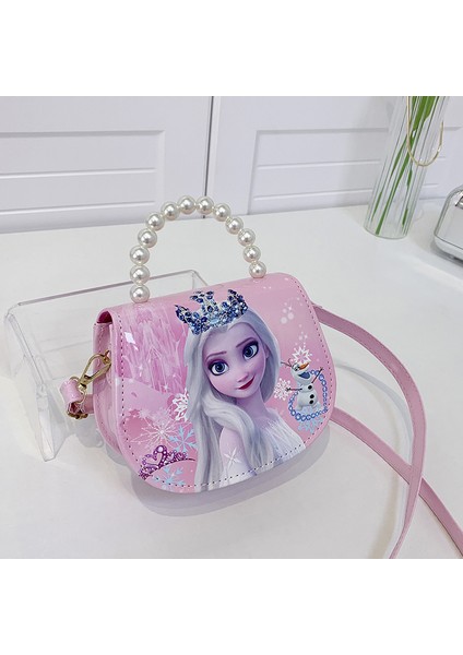 2024 Yeni Çocuk Buz ve Kar Omuz Çantası Moda Küçük Prenses Yüz Trend Dışında Aisha El Crossbody Çanta (Yurt Dışından)
