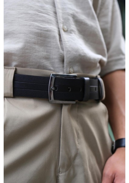 SMT-4408 Erkek Hakiki Deri Klasik Kot Kemeri