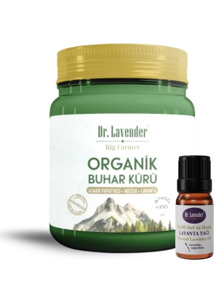Organik Buhar Kürü Lavanta Melisa Papatya Doğal Solunum Desteği & Lavanta Yağı Set