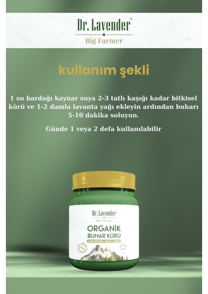 Organik Buhar Kürü Lavanta Melisa Papatya Doğal Solunum Desteği & Lavanta Yağı Set