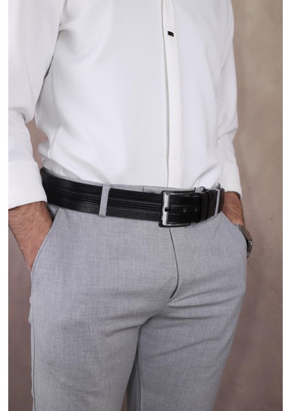 SMT-4412 Erkek Hakiki Deri Klasik Kot Kemeri