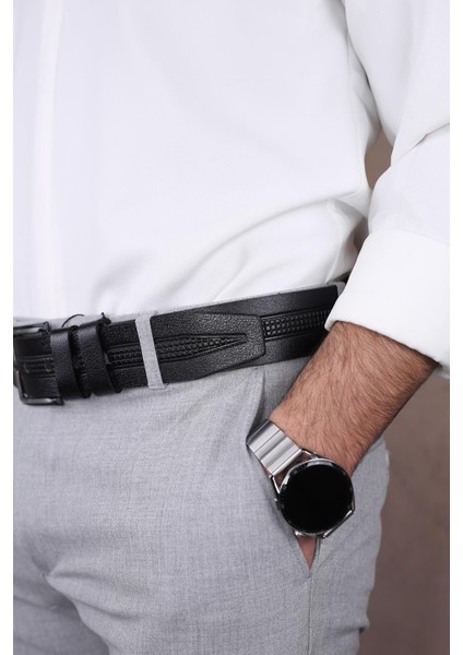 SMT-4412 Erkek Hakiki Deri Klasik Kot Kemeri fiyatları