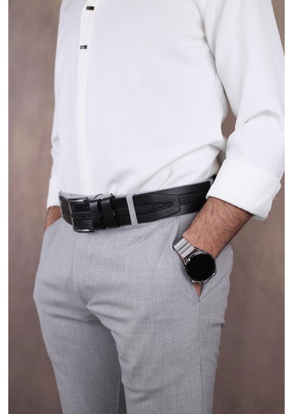 SMT-4412 Erkek Hakiki Deri Klasik Kot Kemeri modelleri