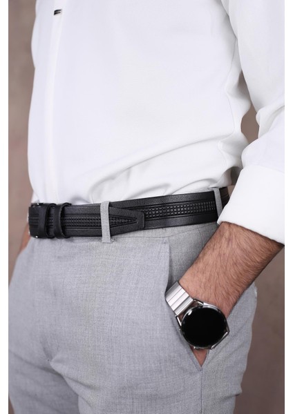 Smt- 4405 Erkek Hakiki Deri Klasik Kumaş Kemeri modelleri