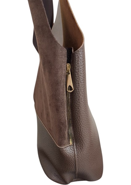 Kadın Yavrulu Büyük Boy Omuz Çantası (Süet Detaylı) fiyatları