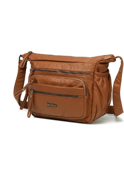 Yıkama Rölaks Deri Kadın Postacı Çantası 21K Barcelona 1919-6 fırsatları