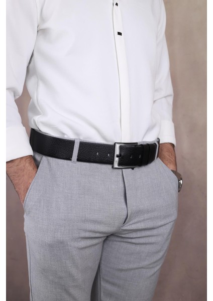 SMT-4414 Erkek Hakiki Deri Klasik Kot Kemeri