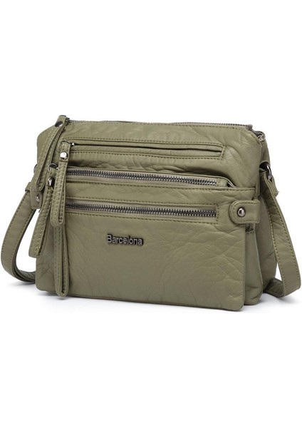 Yıkama Rölaks Deri Kadın Postacı Çantası 21K Barcelona 1920-6 fırsatları