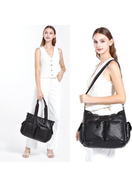 Yıkama Rölaks Deri Kadın Omuz Çantası 21K Barcelona 1927-6 modelleri