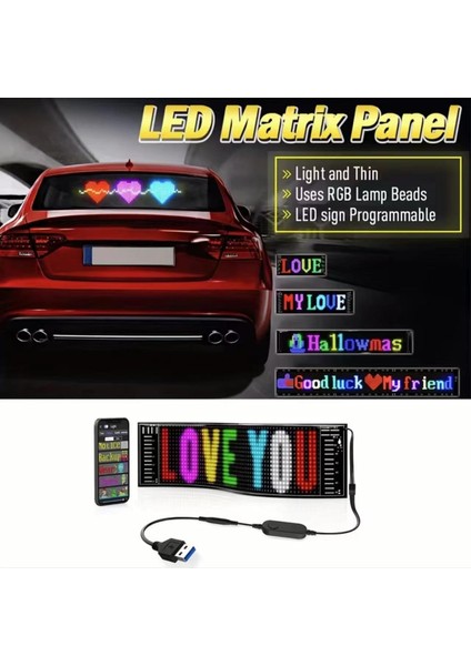 20X64 Matrix LED Panel Cama Yapışan Telefon Kontrollü LED Lamba