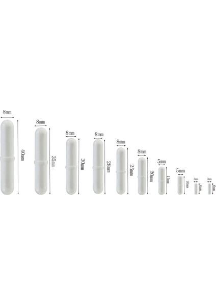 10 Adet Ptfe Manyetik Karıştırıcı Mikser Karıştırma Çubuğu Spinbar Karıştırma Laboratuvar Kullanımı Için Beyaz Renk (Yurt Dışından)