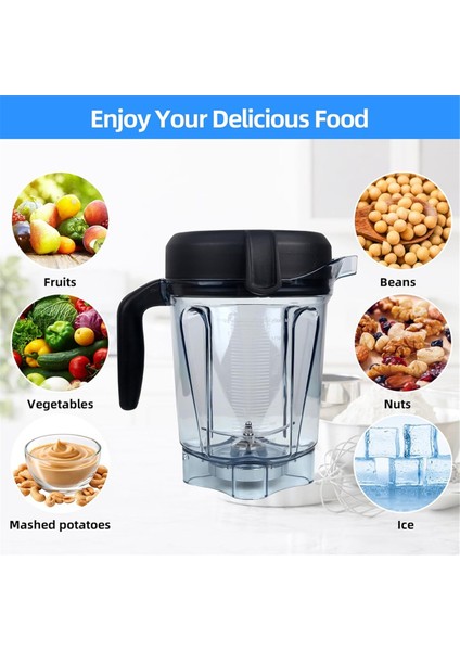 Vitamix Blender Sürahi 64OZ Vitamix 750, 5200, 5000, 6300, 7500 Kap Kavanoz Bardak Için Düşük Profilli Yedek (Yurt Dışından) modelleri