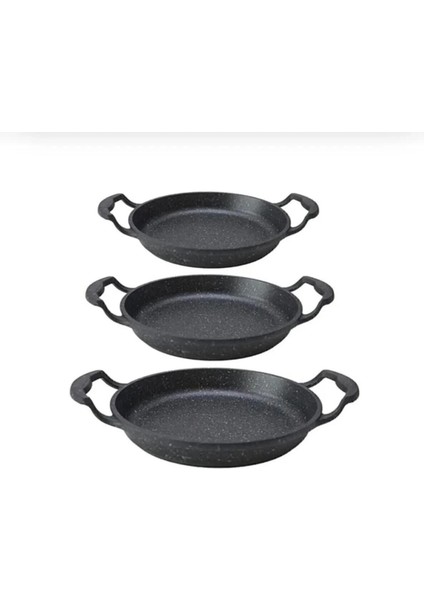 3'lü Döküm Granit Sahan Seti Tava Takımı