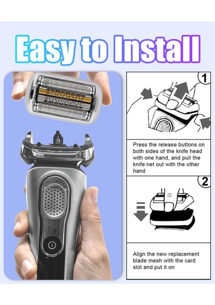 Braun 9 Serisi Folyo Tıraş Makinesi 9040S, 9080CC, 9093S, 9095CC, 9240S, 9242S, 9260S Fırçalı 92S Yedek Tıraş Makinesi Başlığı (Yurt Dışından) fiyatları