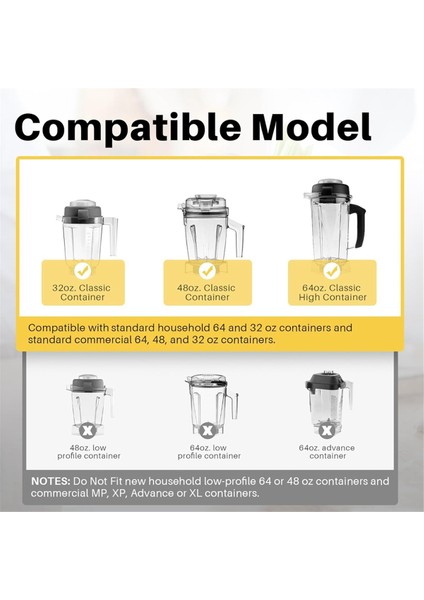 Vitamix Blender Için Bıçak Değişimi Vitamix 5200 Serisi Blender Mikseri Için Islak Bıçak Değişimi 64OZ ve 32OZ Kaplar (Yurt Dışından)