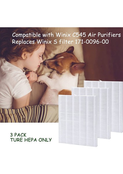 Winix C545 Hava Temizleyici Için Hepa Yedek Filtre S, Winix S Filtresi 1712-0096-00'I Değiştirir, Sadece 3 Paket Hepa Filtresi (Yurt Dışından) fiyatları