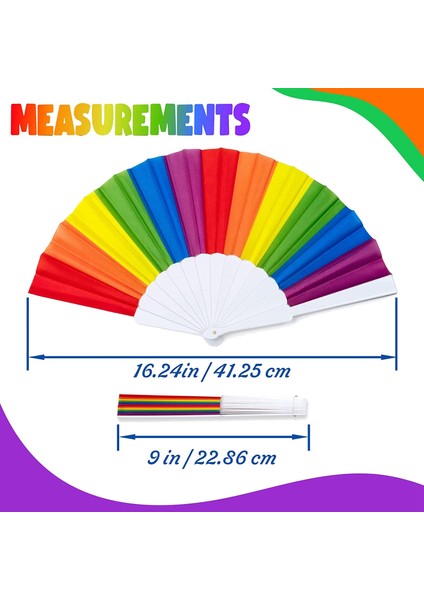 Gökkuşağı Fanları, 12'li Paket Fanlar, Gökkuşağı Lgbtq Taşınabilir Katlanır Fanlar, Katlanır El Fanları Parti Süslemeleri (Yurt Dışından) fiyatları